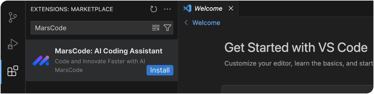 Search for MarsCode, find the plugin and click install.